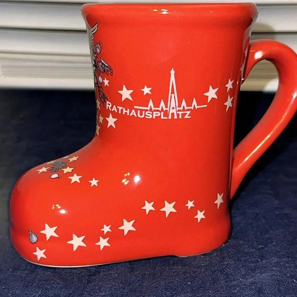 Christkindlmarkt Rathausplatz Christmas Santa Claus Red Boot Cup Mug by Grein - Picture 1 of 13
